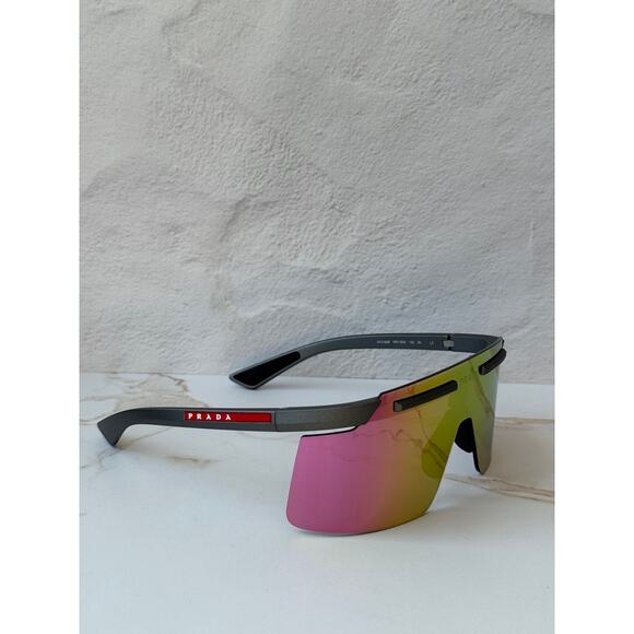 NEW Prada Sport PS B06S Mirrored Sunglasses in Grey $569 main image 5